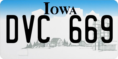 IA license plate DVC669