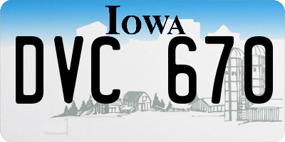 IA license plate DVC670