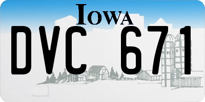 IA license plate DVC671