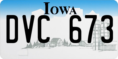 IA license plate DVC673