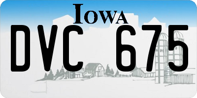 IA license plate DVC675