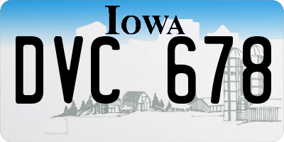 IA license plate DVC678