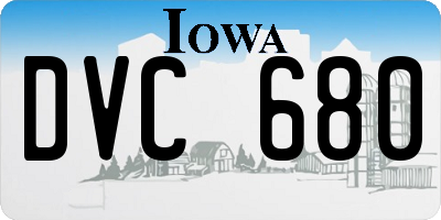 IA license plate DVC680