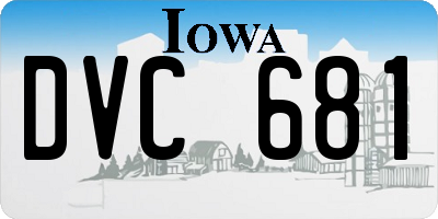 IA license plate DVC681