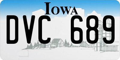 IA license plate DVC689