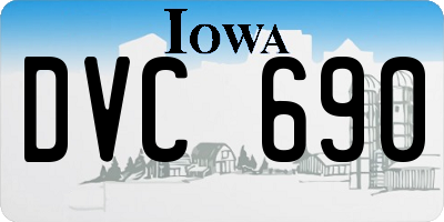 IA license plate DVC690