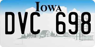 IA license plate DVC698