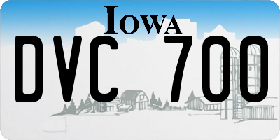 IA license plate DVC700