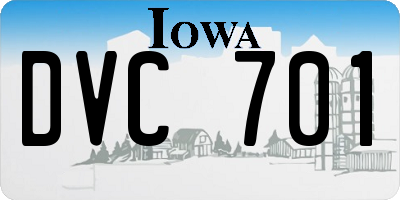 IA license plate DVC701