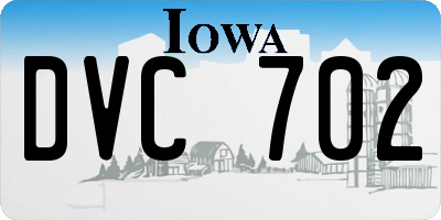 IA license plate DVC702