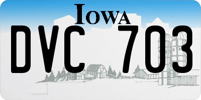 IA license plate DVC703