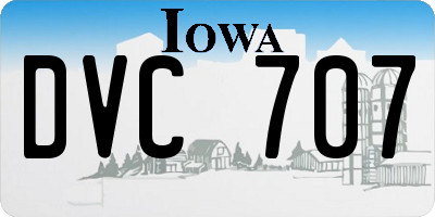 IA license plate DVC707