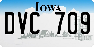 IA license plate DVC709