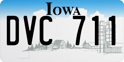 IA license plate DVC711
