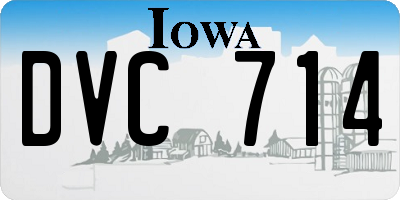 IA license plate DVC714