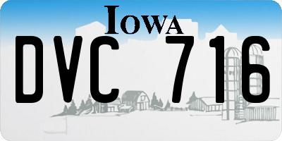 IA license plate DVC716