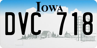 IA license plate DVC718