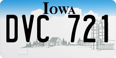 IA license plate DVC721
