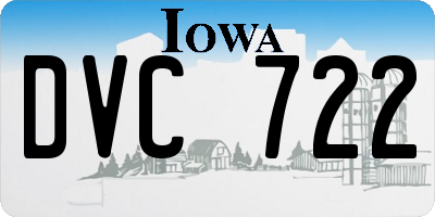 IA license plate DVC722
