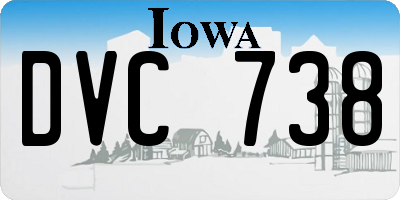 IA license plate DVC738