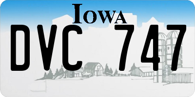 IA license plate DVC747