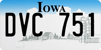 IA license plate DVC751