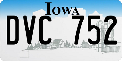 IA license plate DVC752