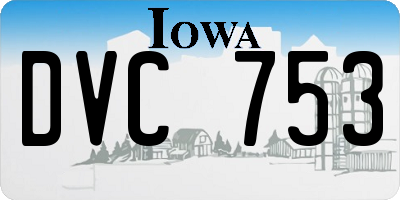 IA license plate DVC753