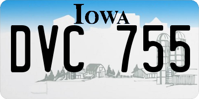 IA license plate DVC755