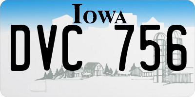 IA license plate DVC756