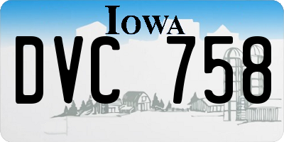 IA license plate DVC758