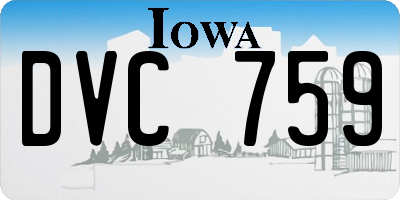 IA license plate DVC759