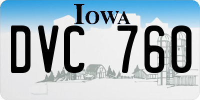 IA license plate DVC760