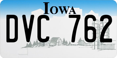 IA license plate DVC762