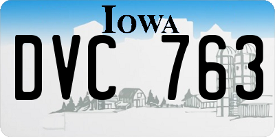 IA license plate DVC763