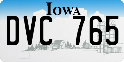 IA license plate DVC765