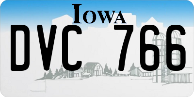 IA license plate DVC766