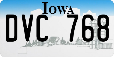 IA license plate DVC768