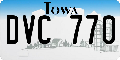 IA license plate DVC770