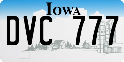 IA license plate DVC777