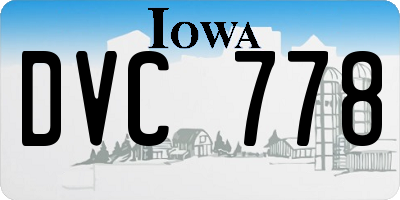 IA license plate DVC778