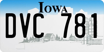 IA license plate DVC781