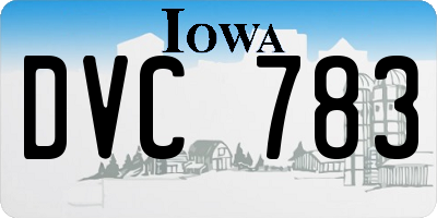 IA license plate DVC783