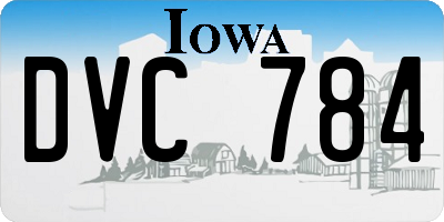 IA license plate DVC784