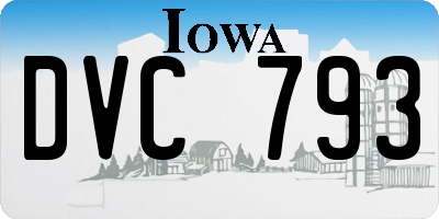 IA license plate DVC793