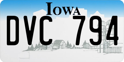 IA license plate DVC794