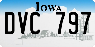 IA license plate DVC797