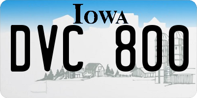 IA license plate DVC800