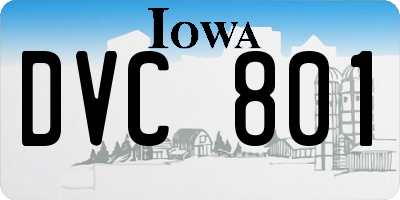 IA license plate DVC801