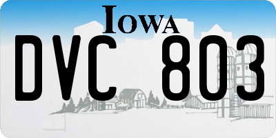 IA license plate DVC803